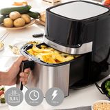 InnovaGoods Pro 5500 Airfryer - 5.5L - Zwart RVS