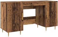 vidaXL Bureau Oud Hout Bewerkt Hout 140 x 50 x 75 cm