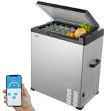 VEVOR C75, 70 liter (74qt) Single Zone Draagbare Vriezer, -4 °F -46 °F Verstelbaar bereik, 12/24V DC en 100-240V AC Compressor Koeler voor Buiten, Camping, RV, Zilver