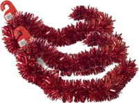 Ger Import Kerstslingers - 2 stuks - Glitter Rood - Folie - 180 x 12 cm