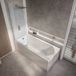 Hudson Reed Covelly Baignoire douche rectangulaire moderne - 170 x 70 cm - Pare baignoire cuivre - Tablier frontal