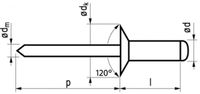 Masterfix Rivet 4x10mm - aluminium/acier - tête fraisée (ouverte) (Par 500 pièces)