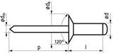 Masterfix Rivet 4x10mm - aluminium/acier - tête fraisée (ouverte) (Par 500 pièces)
