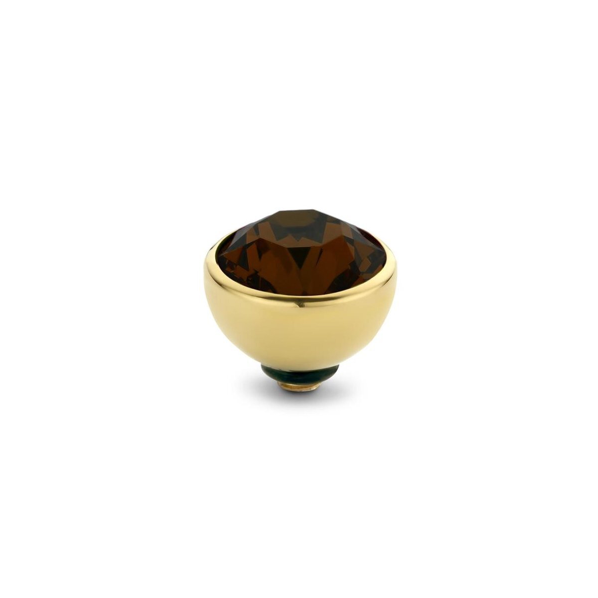 Melano jewelry Melano twisted steen rond - goudkleurig + coffee - dames - 8mm
