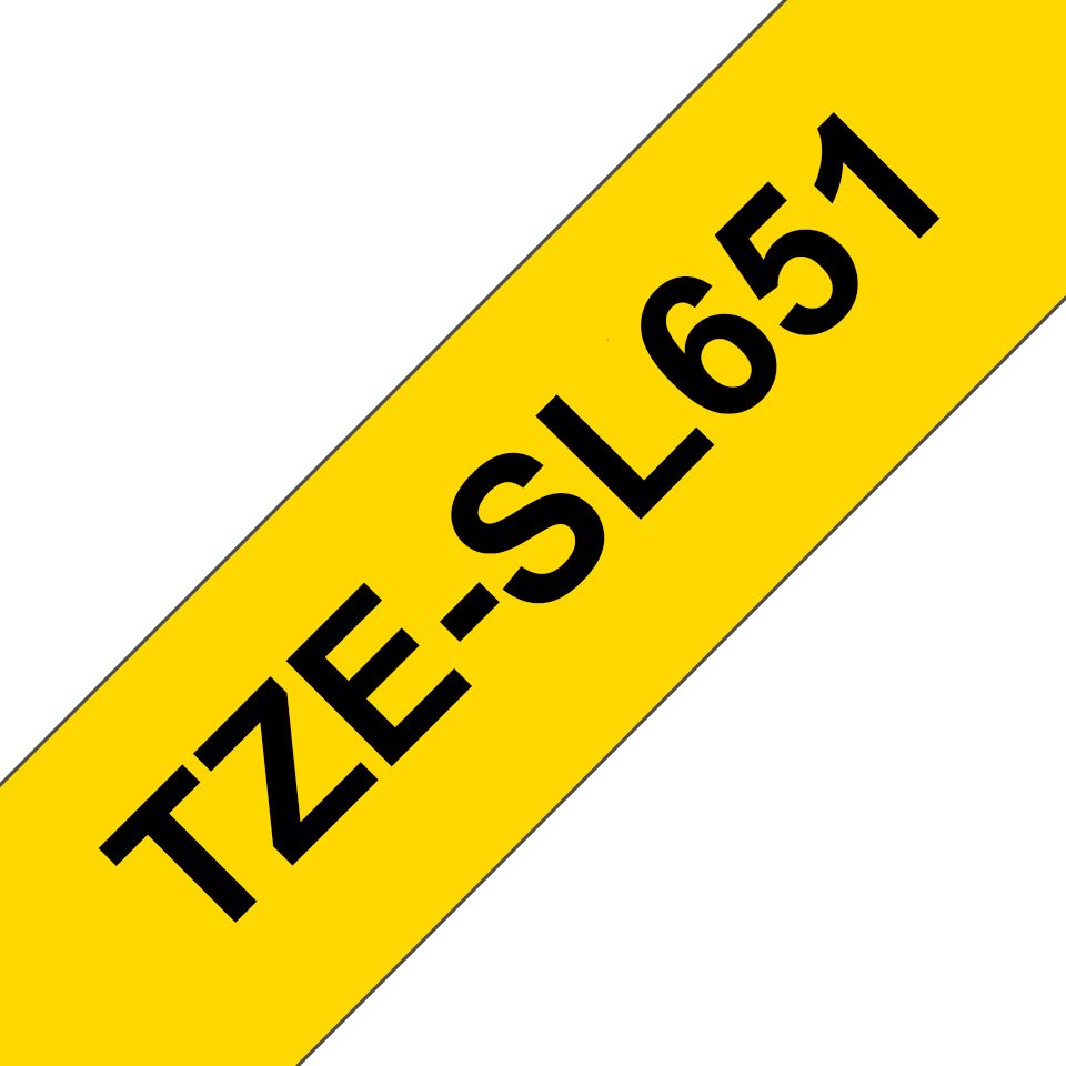 Brother TZe-SL651 label tape - 2.4 cm x 8 m - Black on Yellow