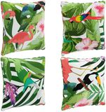vidaXL - 4-Delige Rugkussens PUTTEN - 100% Polyester - Meerkleurig