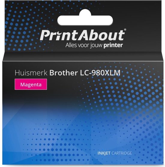 PrintAbout huismerk Inktcartridge LC-980XLM Magenta Hoge capaciteit geschikt voor Brother