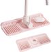 Unyqoos® Tapis égouttoir en silicone avec protection anti-éclaboussures Rose