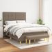 Maison Exclusive - Lit sommier tapissier avec matelas, couleur taupe, 140x200 cm, textile