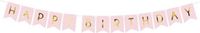 Merkloos / Sans marque Partydeco Verjaardags feest slinger - Happy Birthday - roze/goud - 1,75 meter - feest slinger