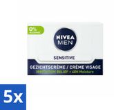 NIVEA MEN Sensitive Dagcrème Gezicht - 50 ml - Voordeelverpakking - 5 stuks