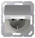 Jung Prise avec volet et protection tactile accrue A500 Alu