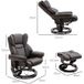Fauteuil inclinable avec repose-pieds, fauteuil TV pivotant à 360° avec massage, fonction inclinable, fauteuil de massage avec poche latérale, fauteuil inclinable, cuir artificiel pour salon marron