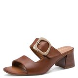 Tamaris WIDE FIT Dames Slipper 8-87215-46 440 Wide Fit Bruin Leer Blokhak 5-7 cm Maat 38 EU