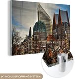 MuchoWow® Glass Painting 150x100 cm - Acrylic Glass Painting - The Hague - City - Architecture - Photo on Glass - Paintings