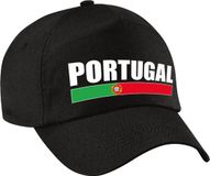 Bellatio Decorations Portugal supporters pet zwart voor jongens en meisjes - kinderpetten - Portugal landen baseball cap - supporter accessoire