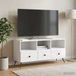 Maison Exclusive - meuble TV, blanc laqué, 102 x 34,5 x 50 cm, matériau : panneau de particules
