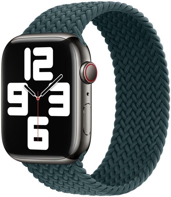 Apple Gevlochten solobandje voor de Apple Watch | 44/45/46/49 mm - Maat 8 - Rainforest