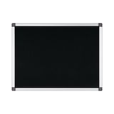 Bi-Office Maya Prikbord, Vilten Memobord Zwart, Geanodiseerd Aluminium Omlijsting, 60x45 cm