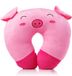 Akls Coussin de voyage pour enfants, appui-nuque en peluche en forme d'animal pour l'avion, Rose