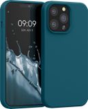 kwmobile telefoonhoesje geschikt voor Apple iPhone 13 Pro - Hoesje met siliconen coating - Smartphone case in mat petrol