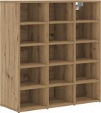 vidaXL Schoenenkast 77,5 x 30 x 83,5 cm bewerkt hout Artisanaal eiken