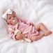 Poupée Reborn 20 pouces endormie corps en tissu doux rose avec accessoires
