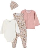 Vertbaudet Geboorteset rompertje + tuinbroek + muts + vest