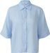 s.Oliver Blouse Dames Lichtblauw Linnen Regular Fit Korte Mouw Maat 46