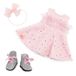 Our Generation 45,7 cm vêtements de poupée - robe de fête avec imprimé confettis - accessoires bandeau et bottes - jeu de simulation - jouet pour enfants dès 3 ans - rose et coloré