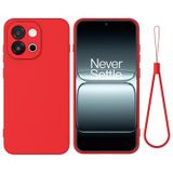 OnePlus Coque OnePlus Nord 6/Turbo 6 en silicone liquide avec dragonne - Rouge