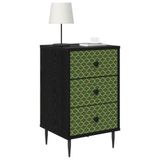 vidaXL Nachtkastje GELEEN 2 st Zwart eiken 36 x 33 x 61 cm