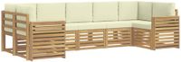 vidaXL Ensemble de canapés d'extérieur 7 pièces Blanc et crème Polyester