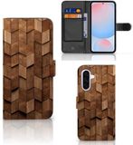 B2Ctelecom Étui style livre pour Samsung Galaxy A56 Wooden Cubes