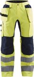 Blåkläder Werkbroek met stretch High Vis 1552-1811 - High Vis Geel/Marineblauw - D132
