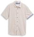 Tom Tailor - Regular fit overhemd met korte mouwen en linnen - Maat XXL - cashew beige chambray