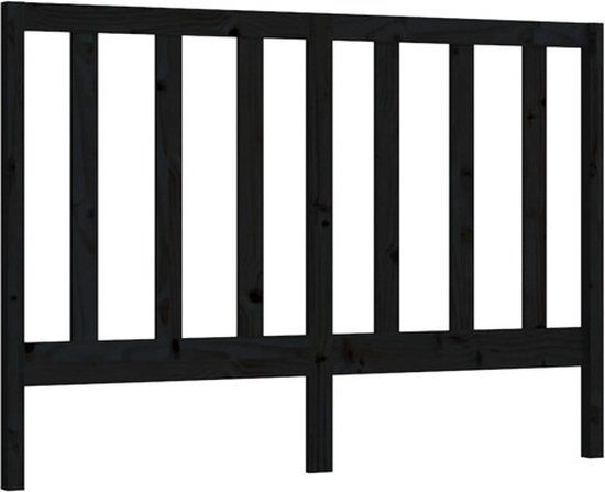 vidaXL Hoofdbord 156x4x100 cm massief grenenhout zwart