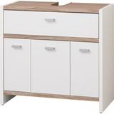 LIVARNO® Meuble sous évier Boston, 58,1 x 55 x 28 cm, blanc/effet chêne