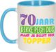 Bellatio Decorations mok 70 jaar - blauw - dikke pech dus - 300 ml - keramiek