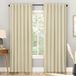 Sun Zero Belize 2-Pack Magnetische Sluiting Geplooide Look Theater Grade 100% Verduisterend Terug Tab Gordijnpaneel Paar, 52" x 63", Crème