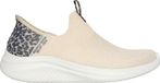 Skechers Ultra Flex 3.0-Natural Step Dames Sneakers - Off white - zwart - beige (deels luipaardprint)