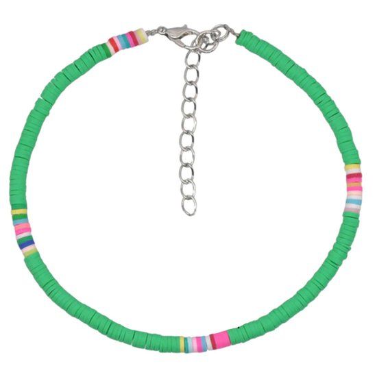 Deja Jewels Lookinggoodtoday Vrolijke Enkelband met 4mm Kralen - Groen
