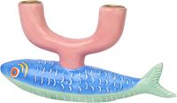 Talking Tables Keramische kaarsenhouders, blauw, roze, keramiek, 1 stuk