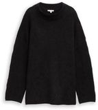 Tom Tailor - Oversized gebreide trui met glittereffect - Maat XS - black lurex knit