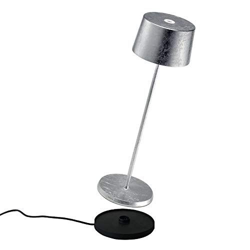 Zafferano Olivia Pro LED Tafellamp - Dimbare - Binnen/Buiten - Bladzilver