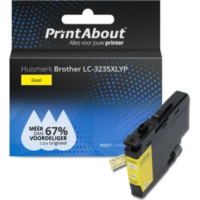 PrintAbout Huismerk Brother LC-3235XLYP Inktcartridge Geel Hoge capaciteit