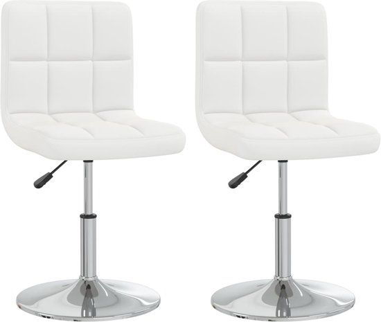 vidaXL Eetkamerstoelen 2 stuks kunstleer wit