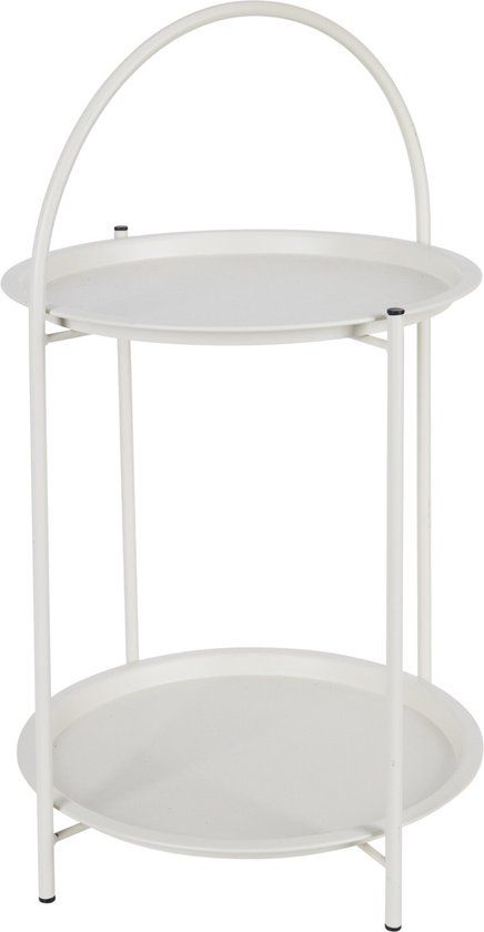Home & Styling Bijzettafel 2 laags - wit - metaal - 40 x 66 cm