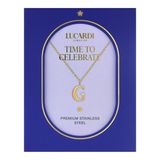 Lucardi Dames Stalen goldplated ketting letter G