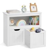 VASAGLE Kinderrek, speelgoedopslag voor kinderen, opbergkast, speelgoedkast, opbergdoos met wielen, speelgoedrek, kinderkamer, 29,7 x 72,2 x 60 cm, wolkenwit LHS280WB01